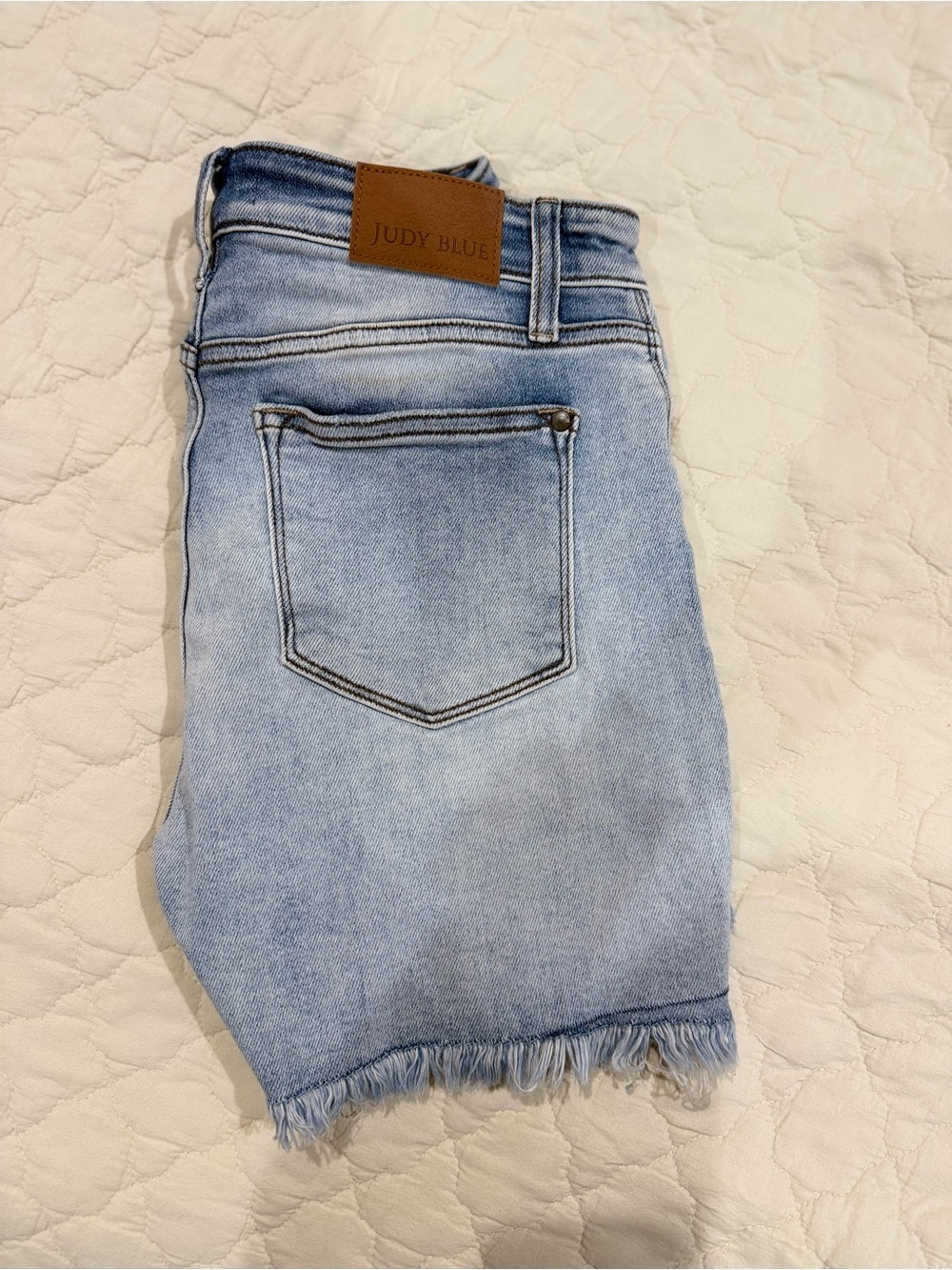 Judy Blue Light Wash Denim Shorts - Frayed Hem